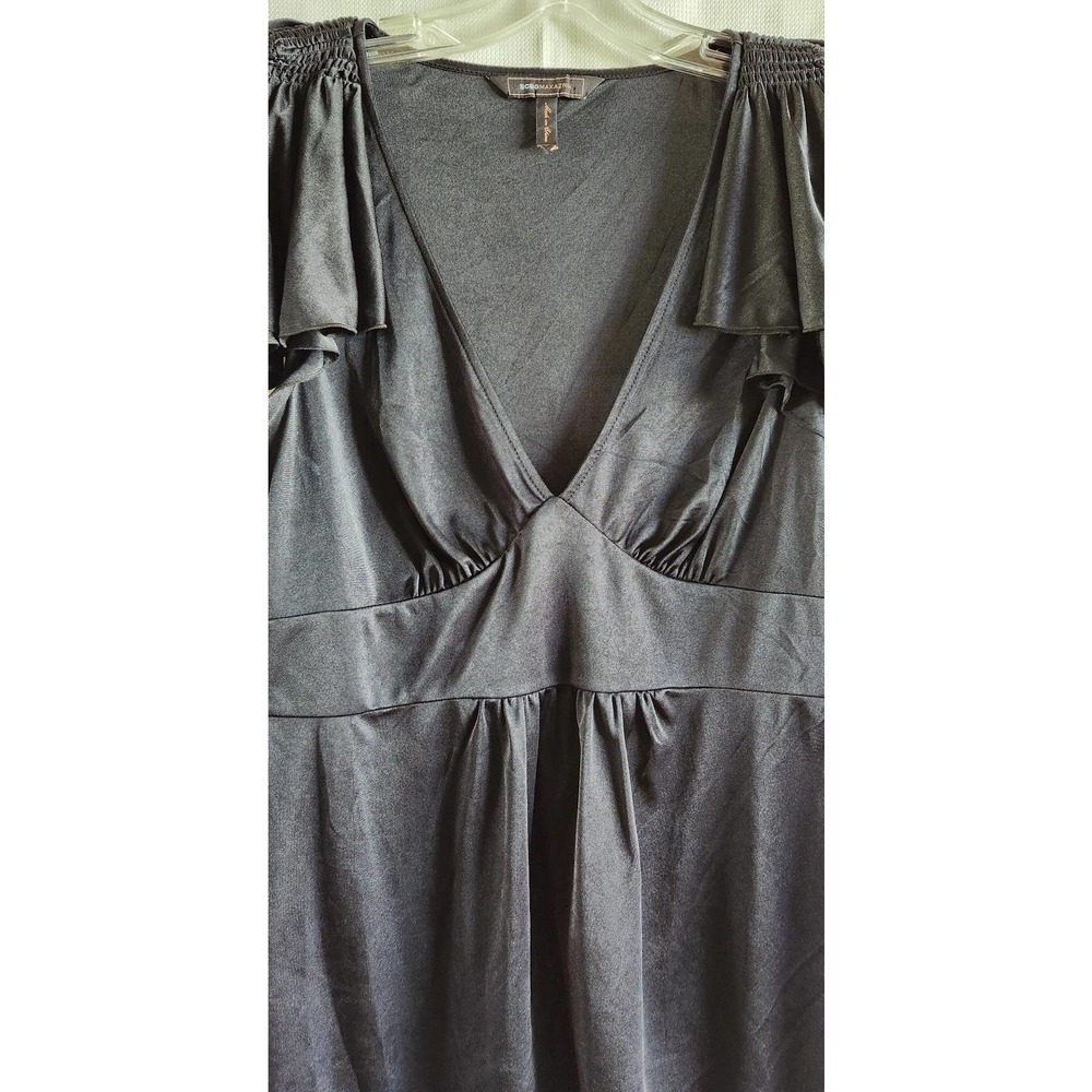 Bcbgmaxazria black top blouse S - Picture 4 of 6